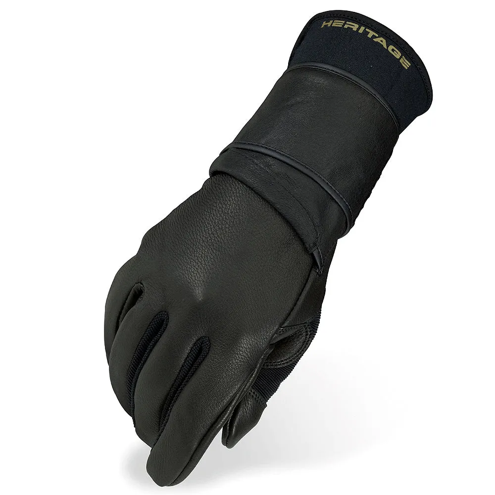 07 Size Heritage Pro 80 Bull Stretchable Riding Gloves Black