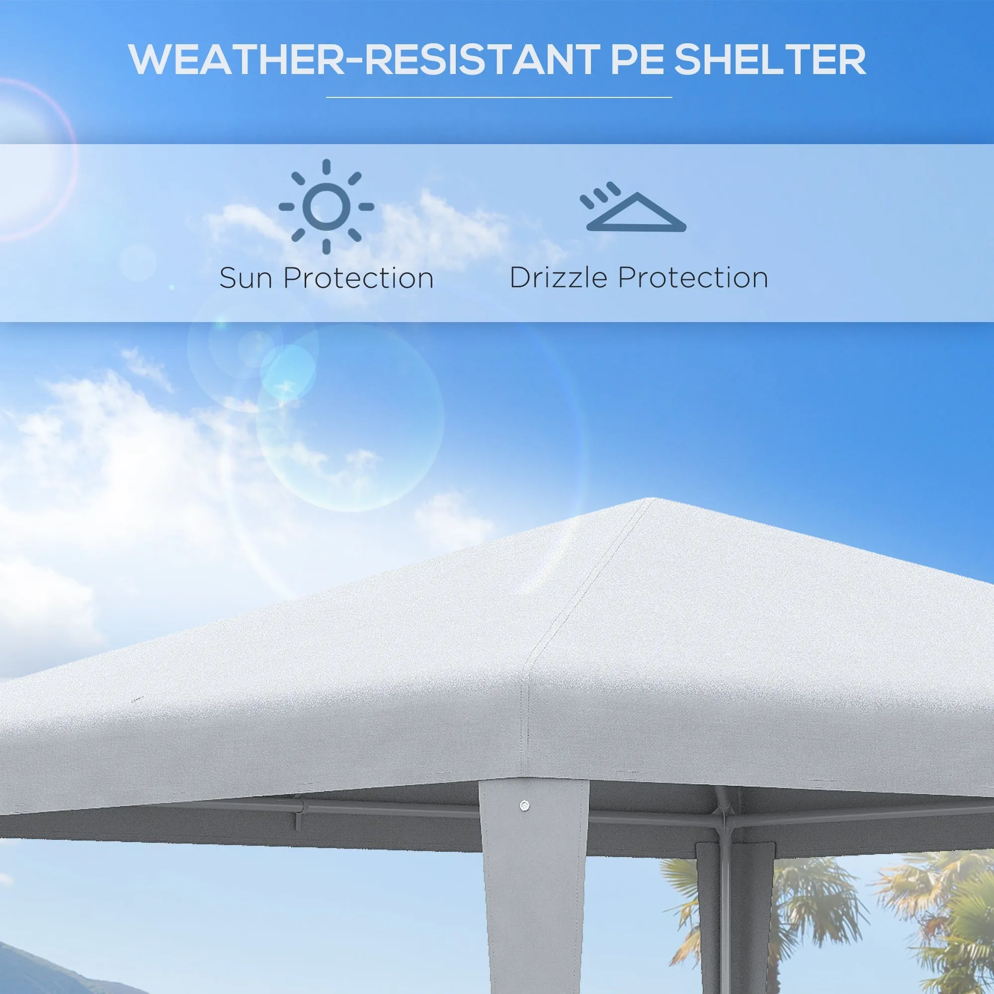 2.7M X 2.7M Garden Gazebo Marquee Party Tent Wedding Canopy Outdoor White