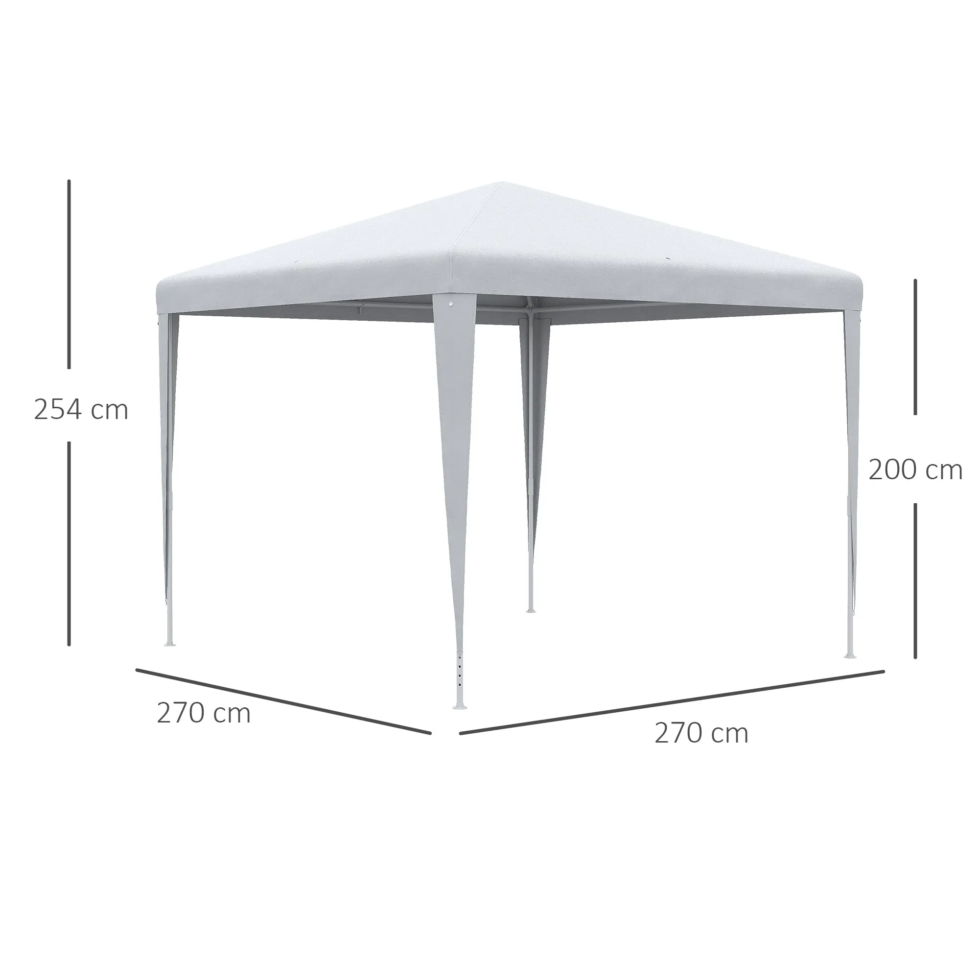 2.7M X 2.7M Garden Gazebo Marquee Party Tent Wedding Canopy Outdoor White