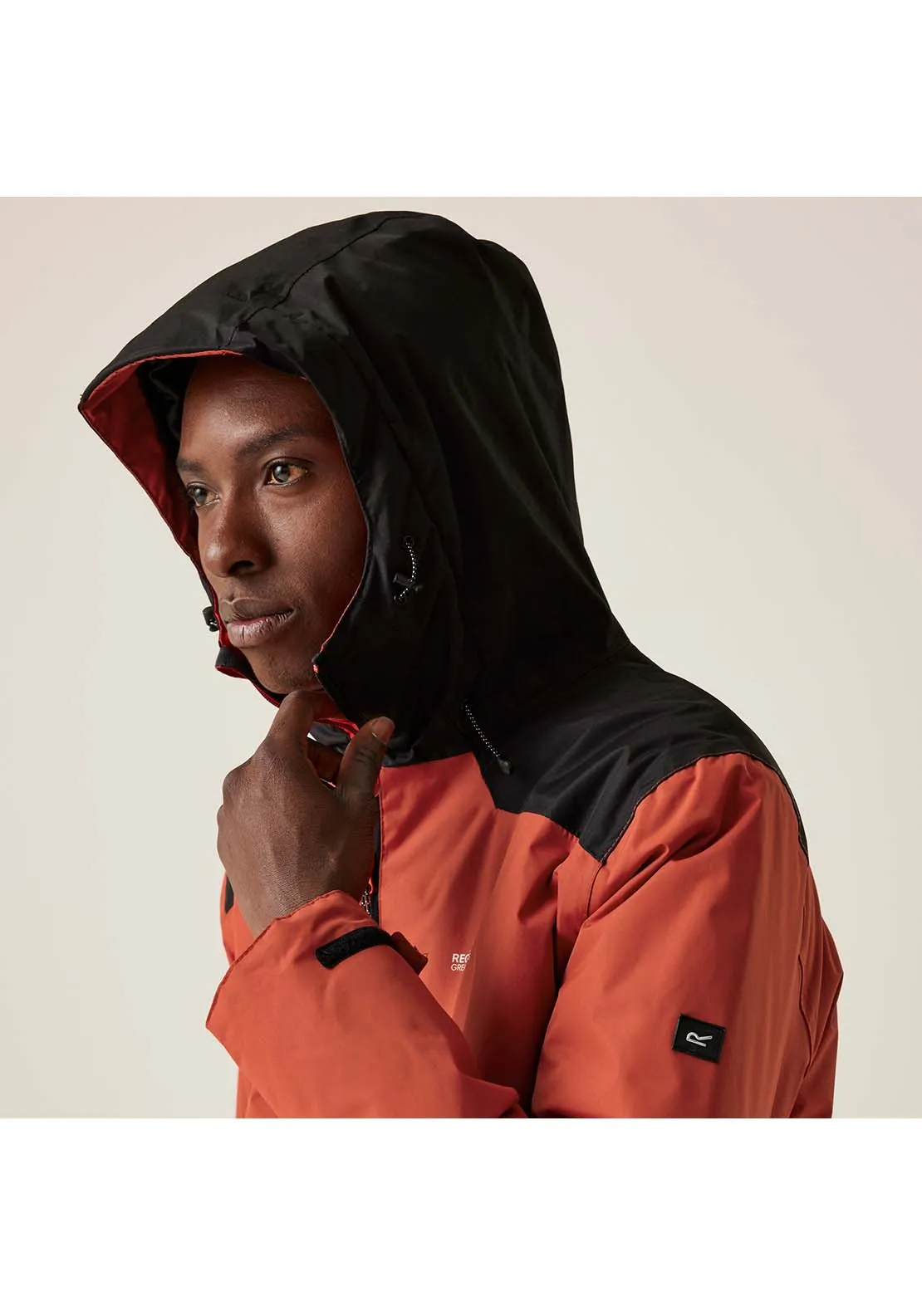 3/4 Zip Jacket - Red Ocre/black