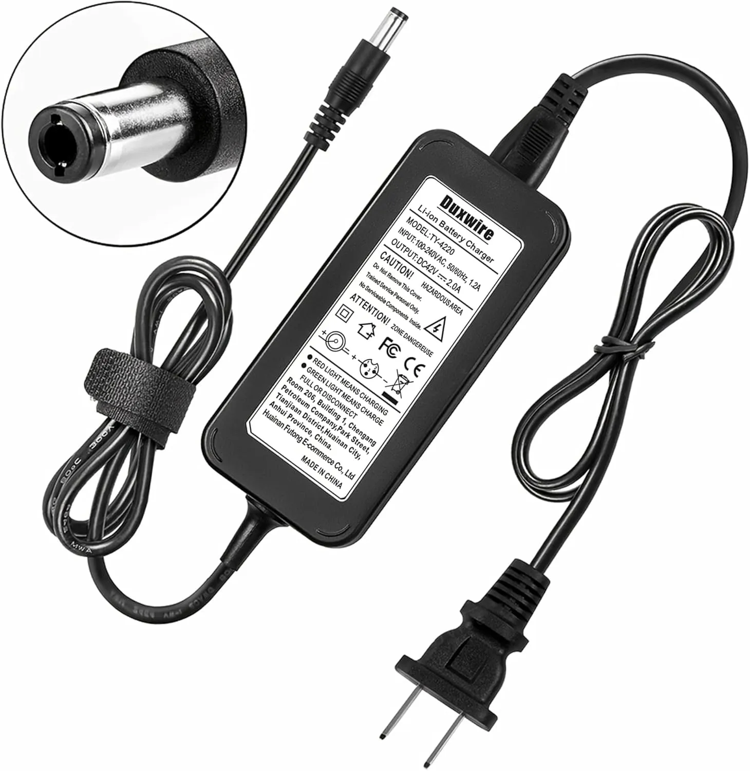 42V 2A Electric Scooter Charger,Replacement Charger for 36V Lithium Battery (DC)