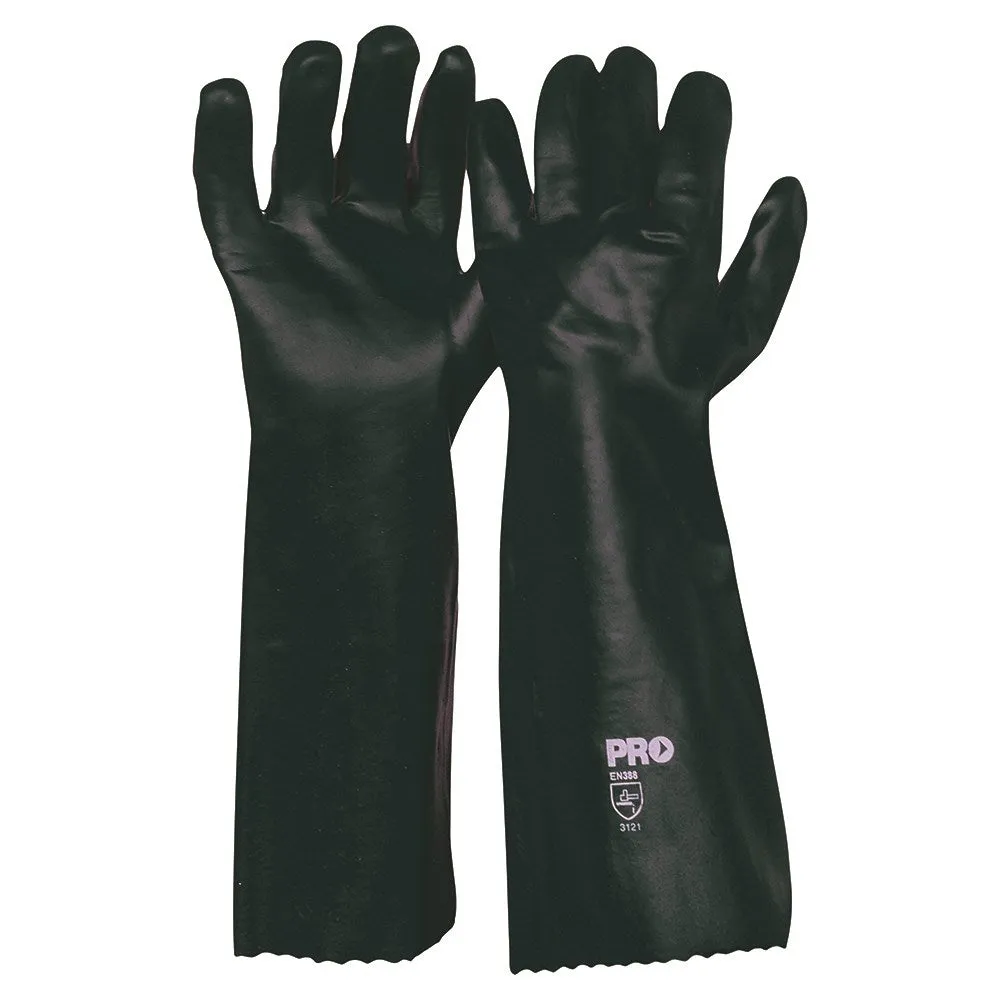 45CM GREEN DOUBLE DIPPED PVC GLOVES LARGE