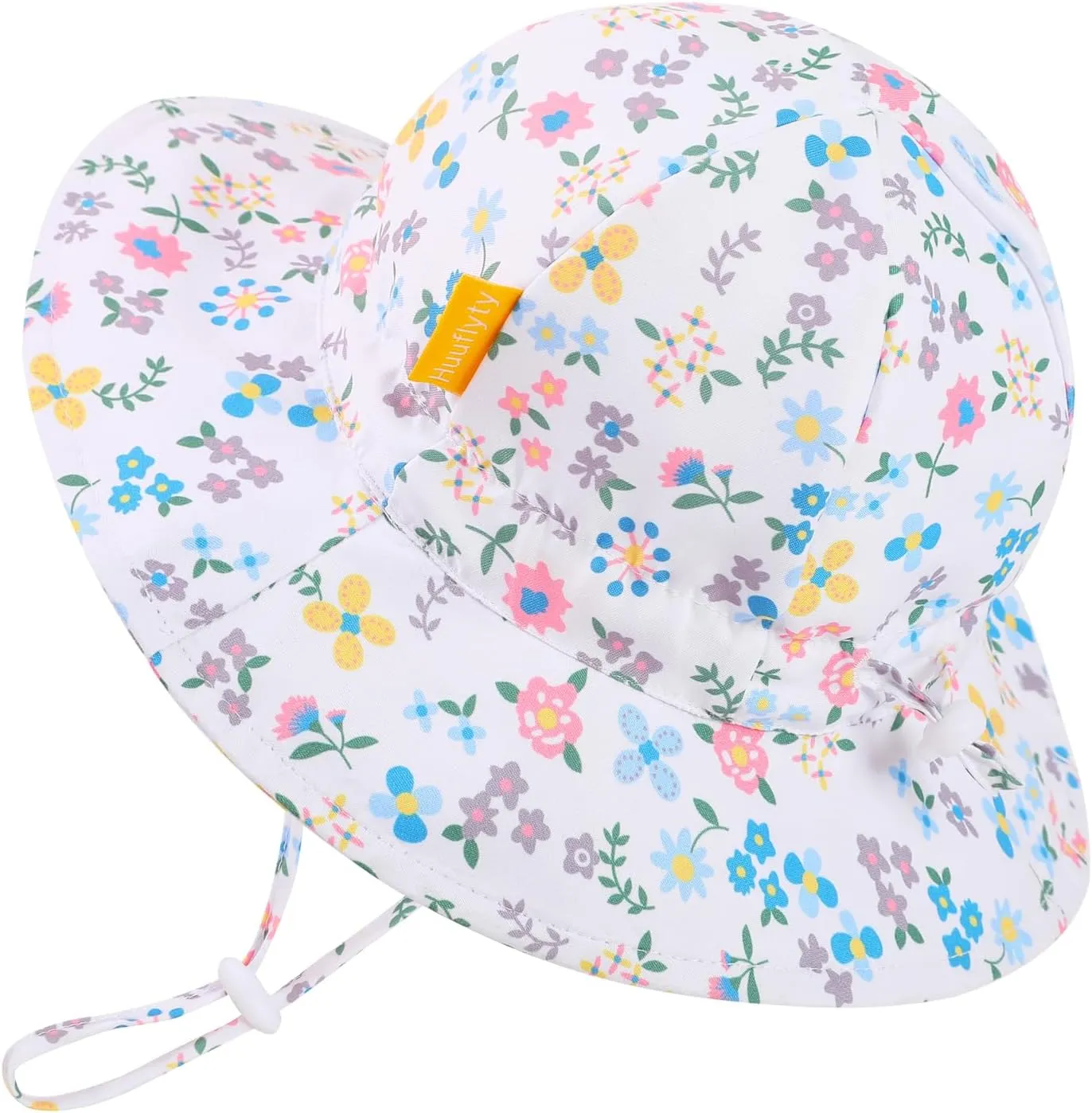Baby Girl Sun Hat with Wide Brim Bucket Hats Adjustable Floppy Sun Hat with 50  UPF Protection for Toddler Girls