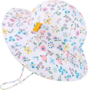 Baby Girl Sun Hat with Wide Brim Bucket Hats Adjustable Floppy Sun Hat with 50  UPF Protection for Toddler Girls