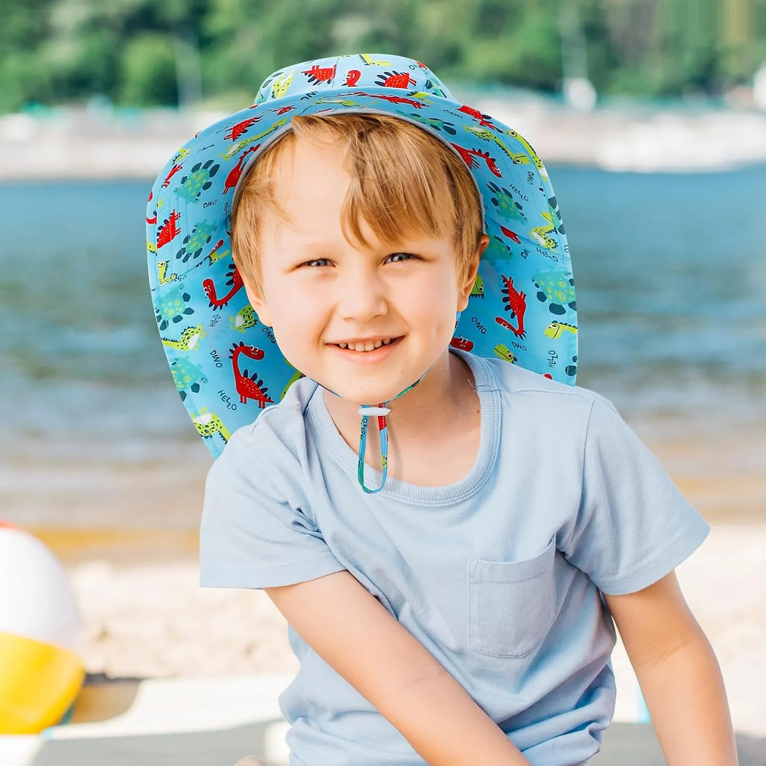 Baby Sun Hat UPF 50  Mesh Liner Toddler Bucket Hats with Wide Brim Neck Flap for Outdoor Beach Swim