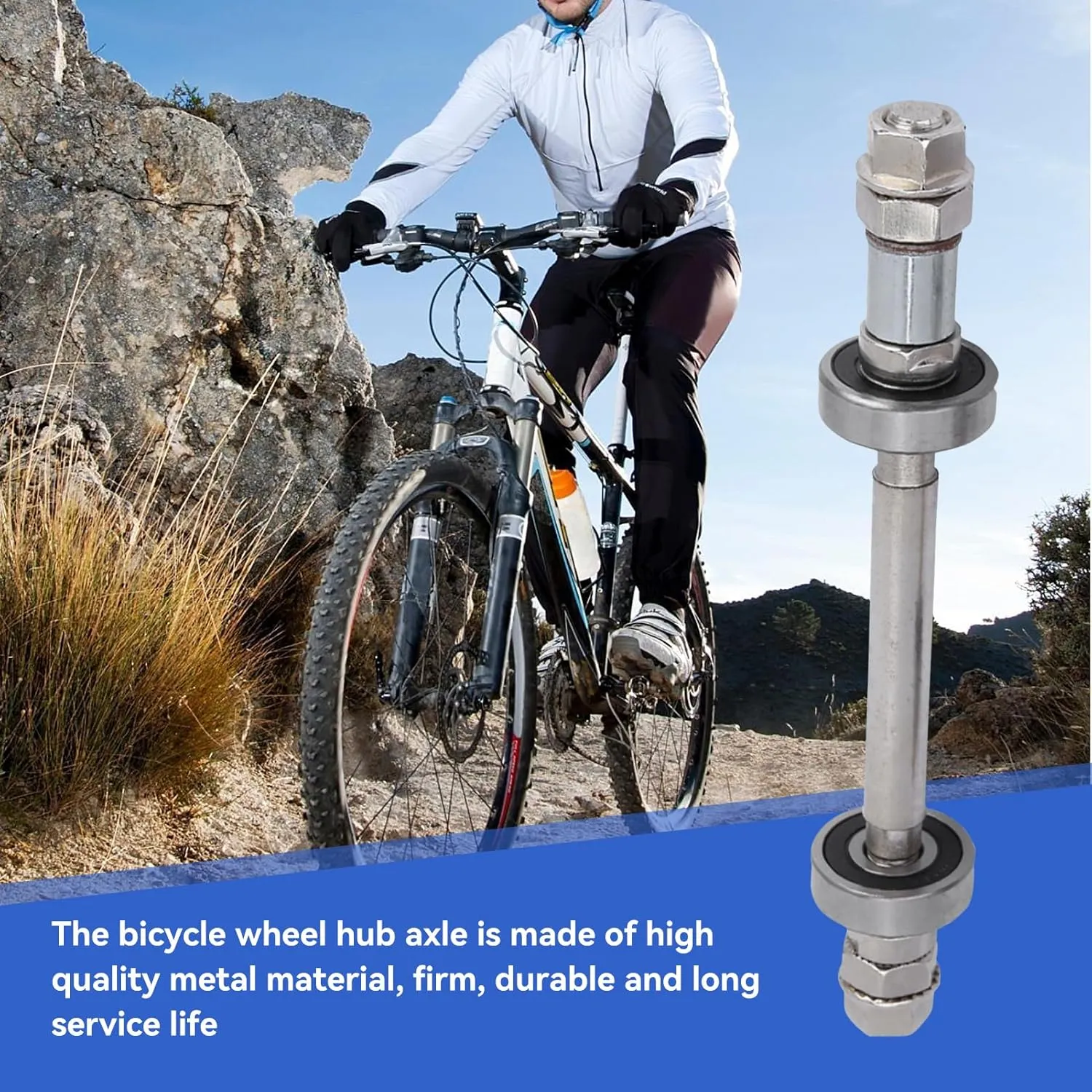 Bicycle Rear Hub Axle, Bicycle Axles Rear Axle Front Axle Set Quick Release Front Rear Axles Hub Bike Repair Tool Accessories for Mountain Bikes, Road Bikes