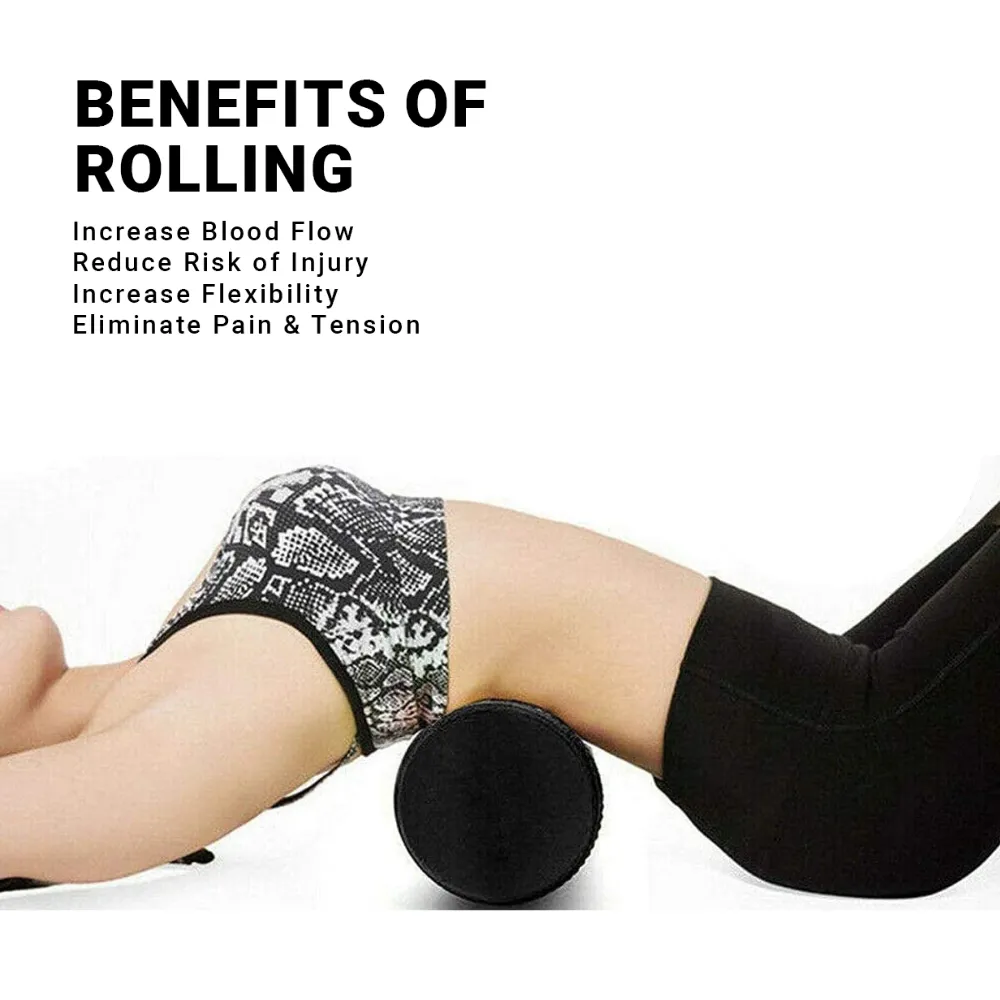 BLACK 45CM YOGA FOAM ROLLER