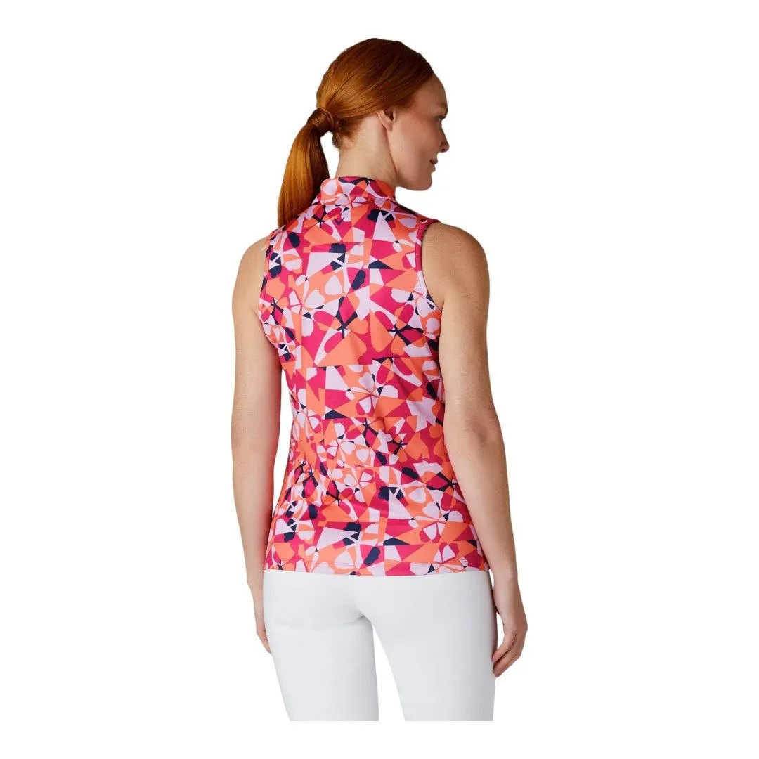 Callaway Ladies Geometric Floral S/L Golf Polo Shirt CGKSE009