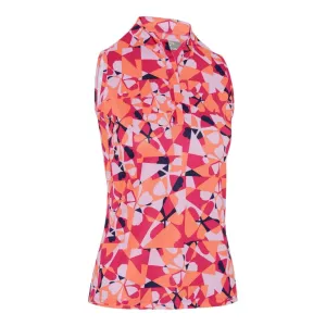 Callaway Ladies Geometric Floral S/L Golf Polo Shirt CGKSE009