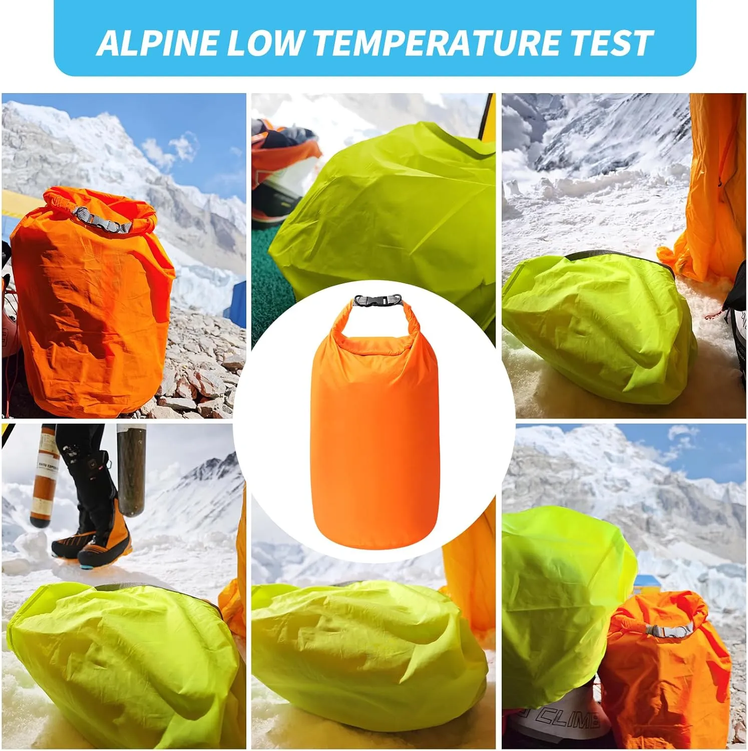 Dry Bag Set, Waterproof Small Lightweight Dry Bags for Paddle Board Kayaking, Fishing, Camping (Orange, 20L 2Pack)