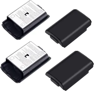 Finera Replacement Battery Pack Cover for Microsoft Xbox 360 Wireless Controller, 4 Pack Black