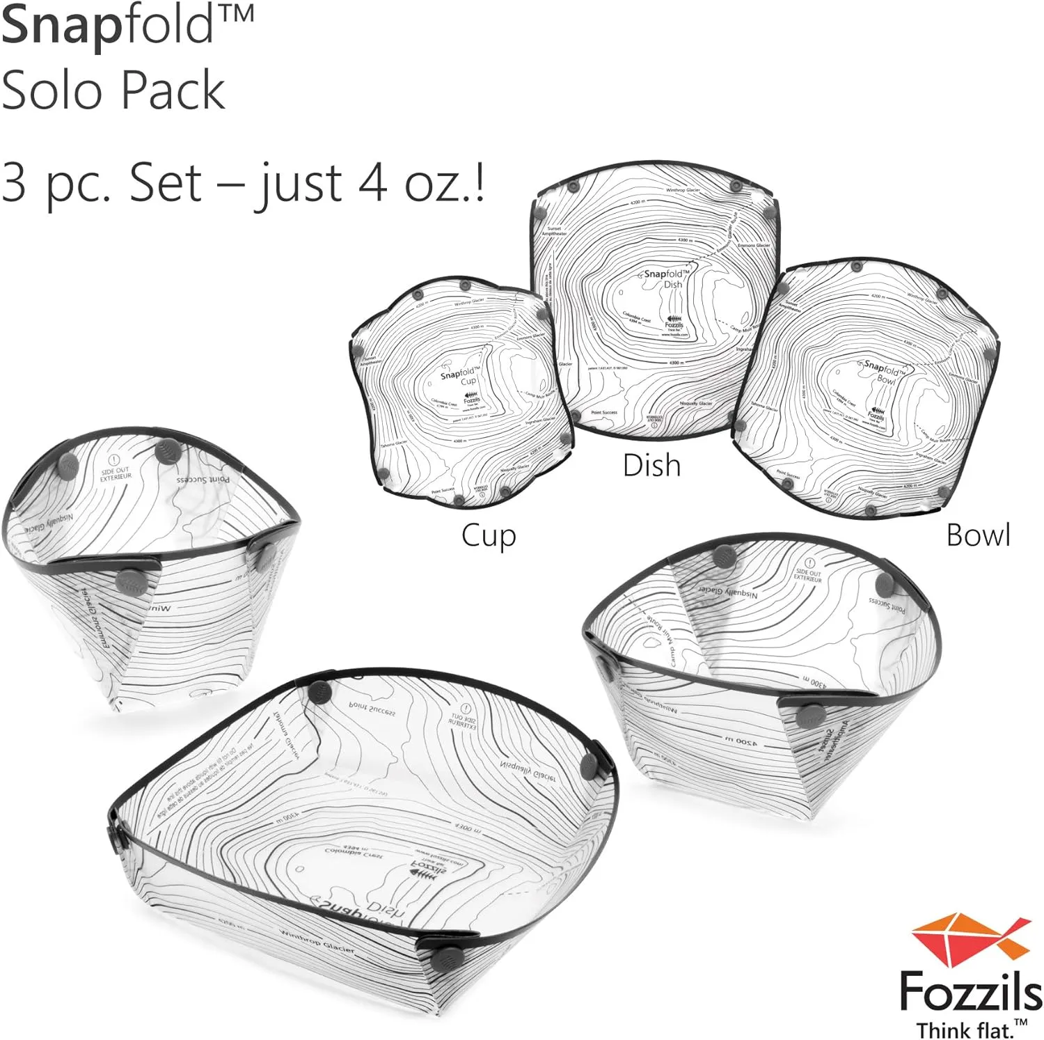 Fozzils Snapfold Solo Pack (Cup, Bowl, Dish)