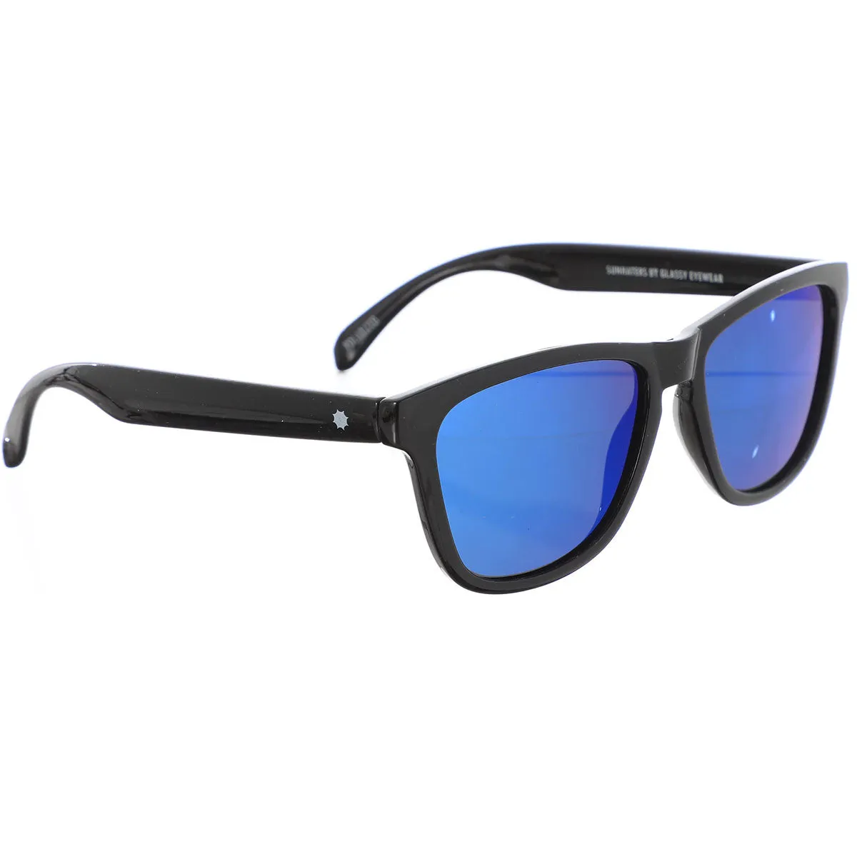 Glassy Deric Polarized Sunglasses - Black/Blue Mirror
