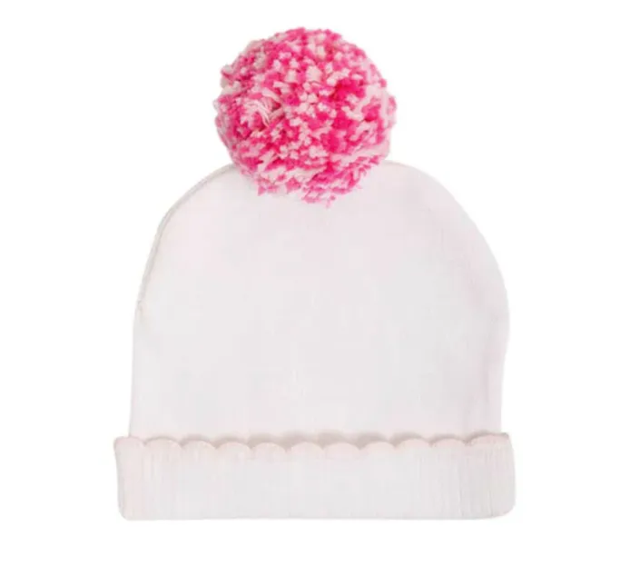 I'm Here Hat Worth Avenue White with Palm Beach Pink