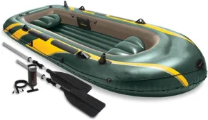 Inflatable Kayak Inflatable Boat Fourperson Inflatable Boat 4 People Rubber Rowing Fishing Boat Thickening Inflatable Fishing Boat Drifting Boat/Green Fishing Kayaks Din