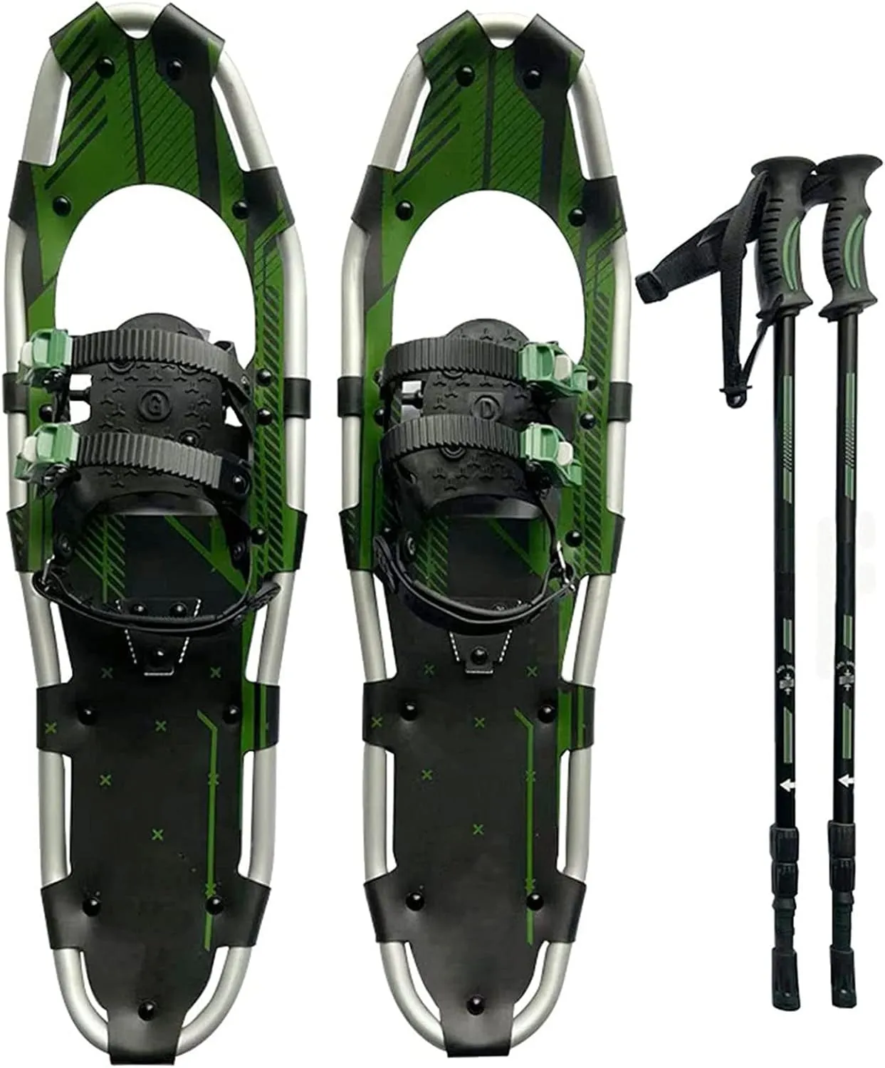 Light Weight Snowshoes Set, Light Weight Snowshoes with 25 Inches Aluminum Weight Bearing 90kg 64 * 22cm, Rolling Terrain Snowshoes for Women Men Youth