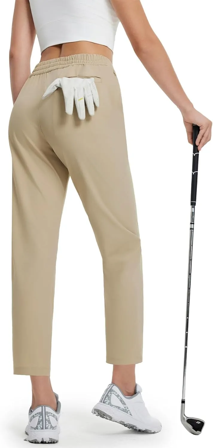 M MAELREG Women's Golf Pants with Zip Pockets 7/8 Ankle Stretch Lightweight Sweatpants for Athletic Hiking Travel Work Lounge