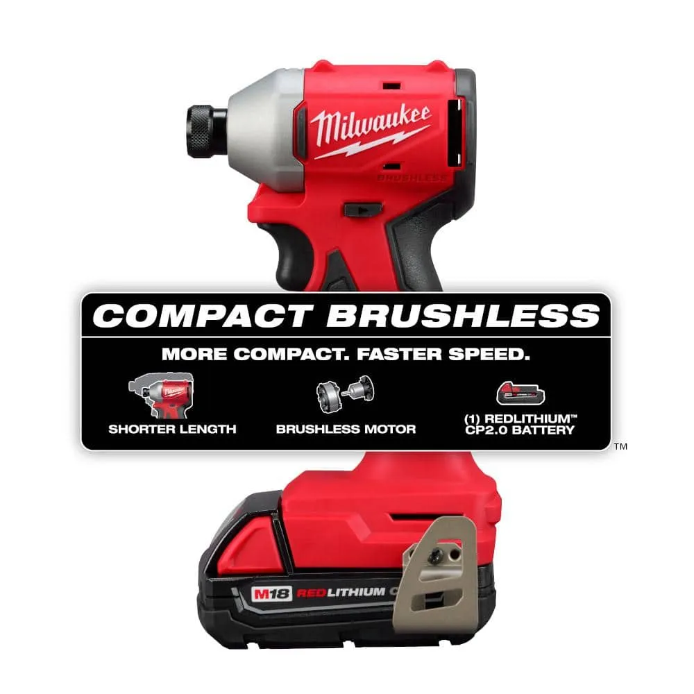 M18 Compact 1/4 in Hex Impact Driver Kit - Battery, Charger & Tool Bag