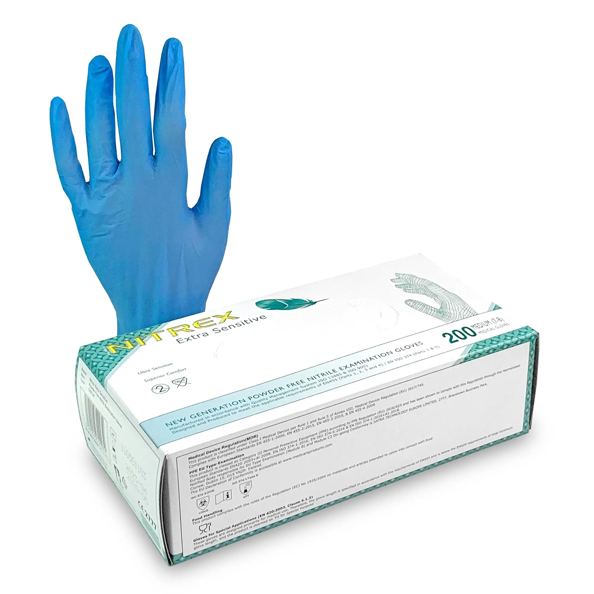 Medium Nitrile Gloves x 200 [Certified EN455]