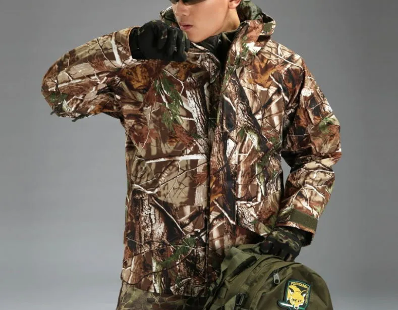 Men Winter Camouflage Thermal Thick Coat   Liner Parka Military Tactical Hooded