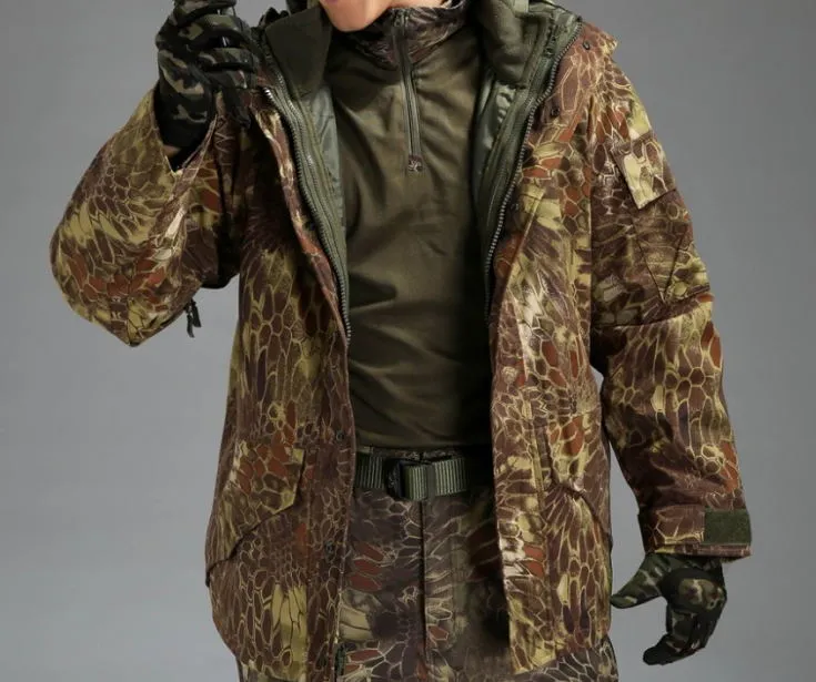 Men Winter Camouflage Thermal Thick Coat   Liner Parka Military Tactical Hooded
