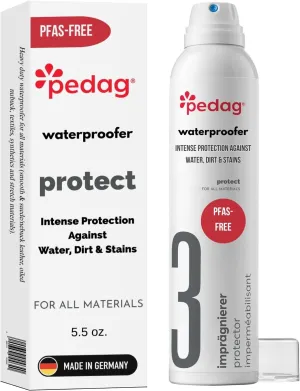 Pedag PFAS-Free Waterproofer | German Made | Heavy Duty Waterproof and Stain Repellent | Canvas & Fabric Spray Protector | Waterproofing Spray and Guard for Boots, Shoes, Tents, Hats, Jackets | 1 Can