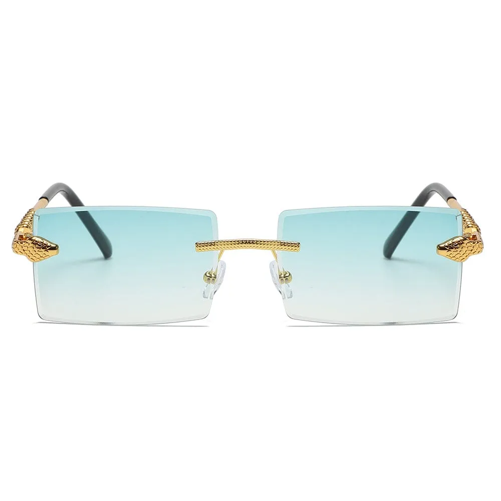 Python Rec - Gold & Green Sunglasses