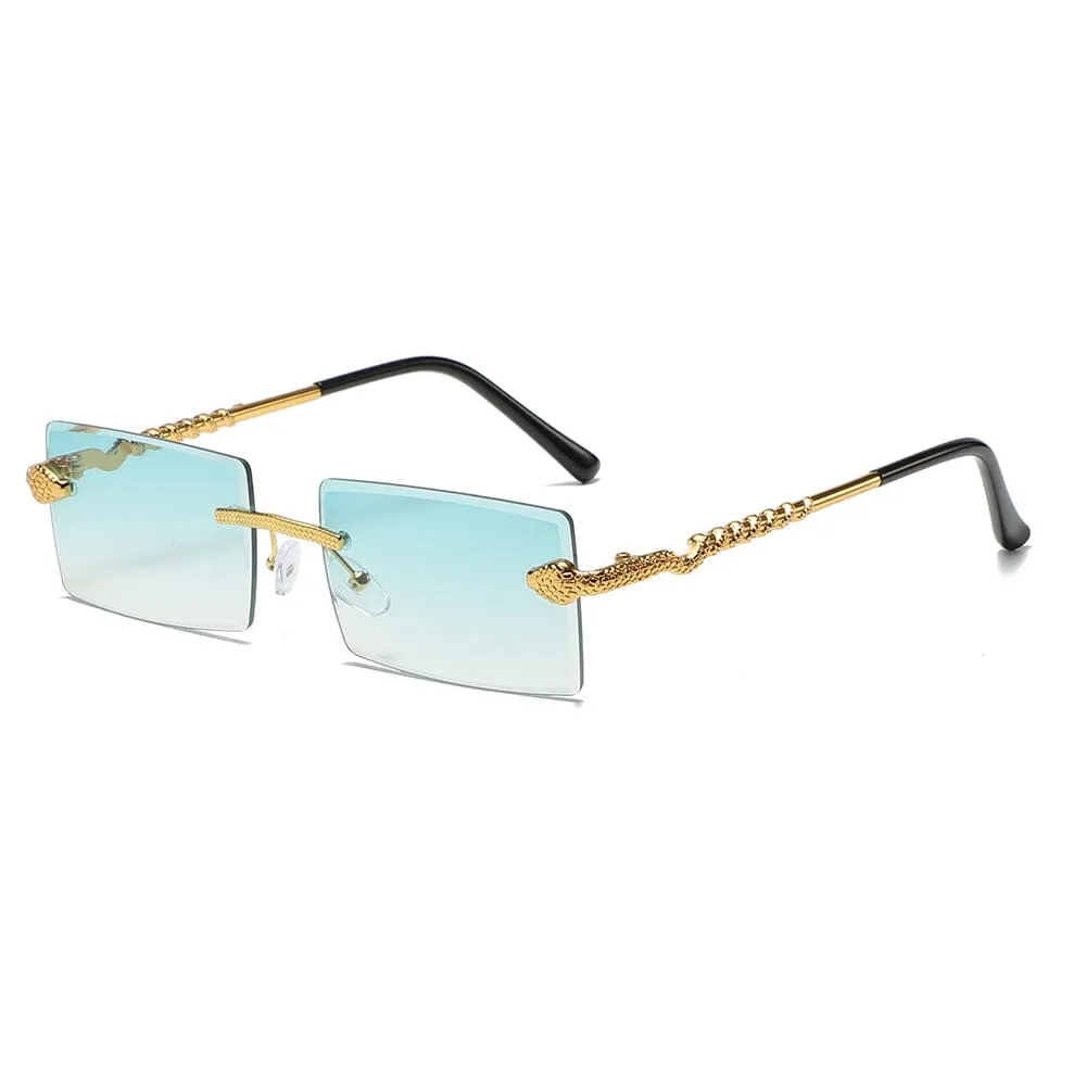 Python Rec - Gold & Green Sunglasses