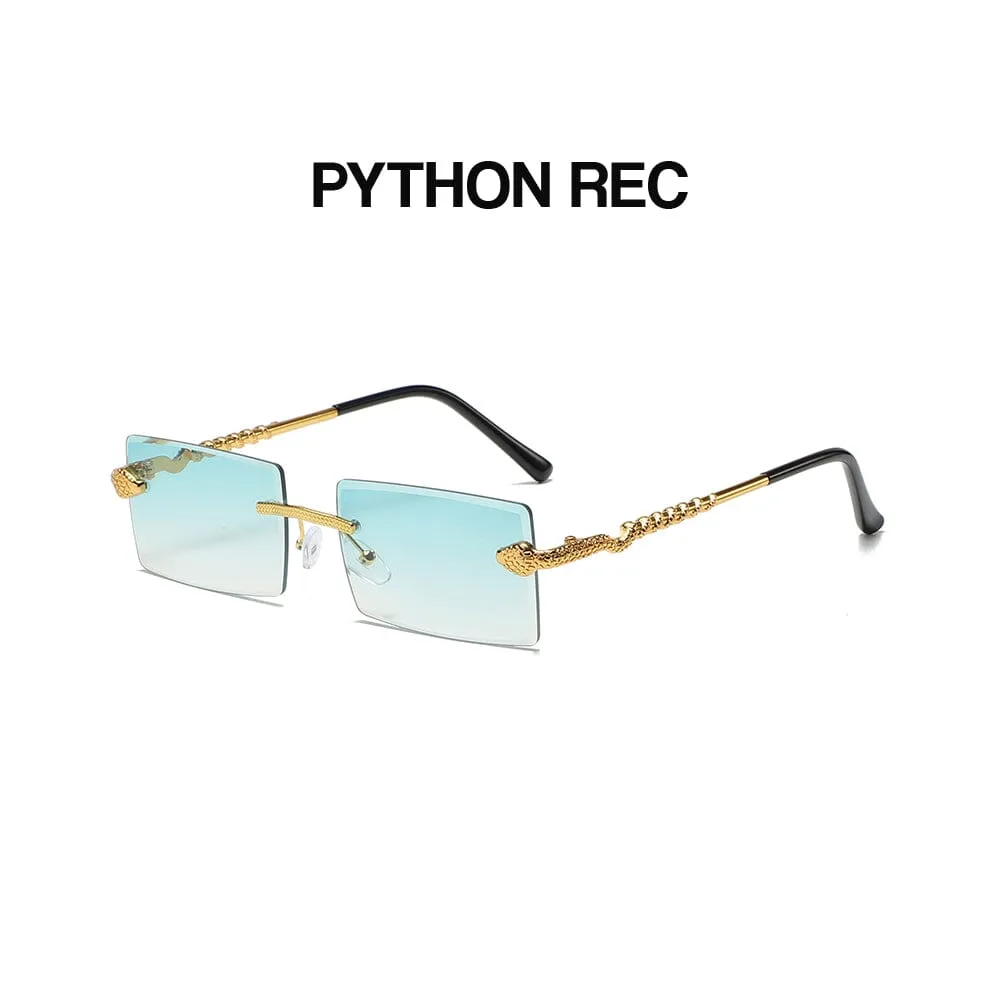 Python Rec - Gold & Green Sunglasses