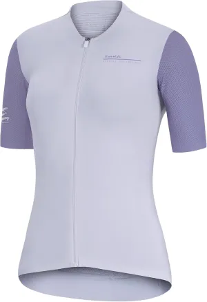 Santic Women's Cycling Jersey Short Sleeve Tops Pro Road Bike Shirt Full Zipper UPF 50  MTB Jersey with Pockets