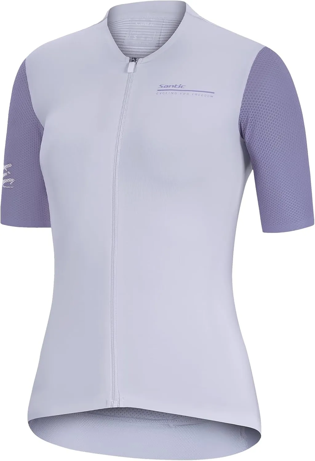 Santic Women's Cycling Jersey Short Sleeve Tops Pro Road Bike Shirt Full Zipper UPF 50  MTB Jersey with Pockets