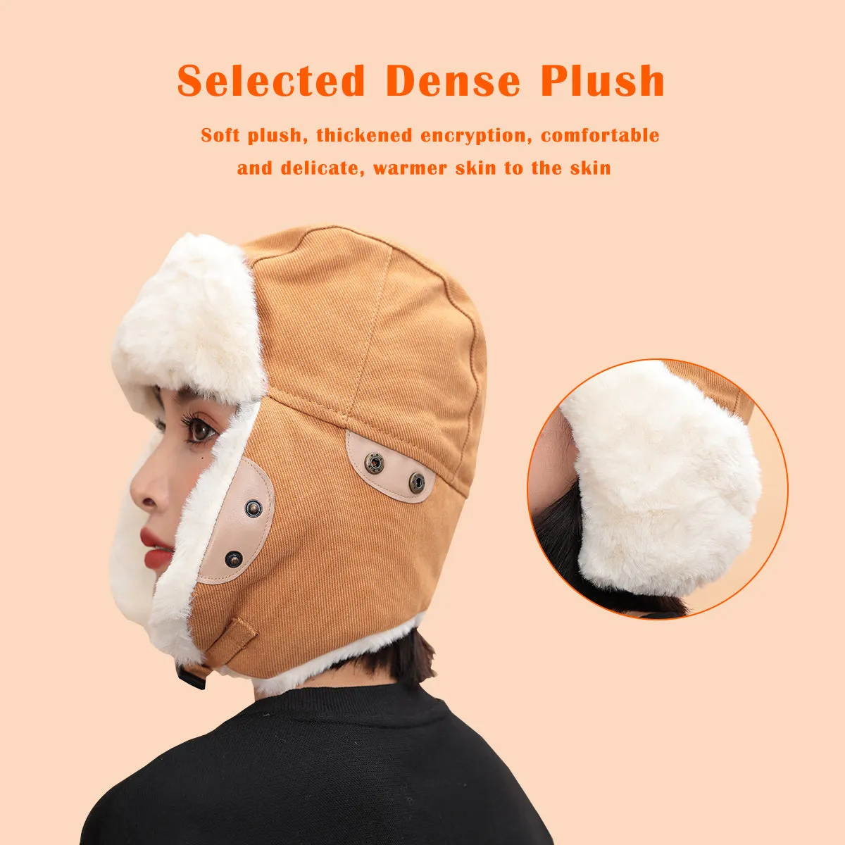Sidiou Group Autumn Winter Fashion Windproof Earmuffs Cap For Women Men Trapper Cap Thickened Outdoor Riding Warm Lei Feng Hat