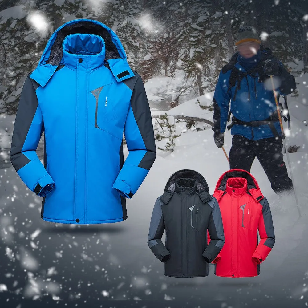 Sidiou Group  Men Jacket Winter Waterproof Coat Outdoor Windproof Fleece Ski Jacket