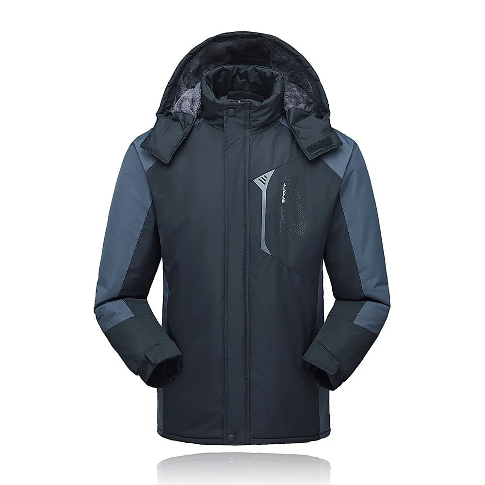 Sidiou Group  Men Jacket Winter Waterproof Coat Outdoor Windproof Fleece Ski Jacket