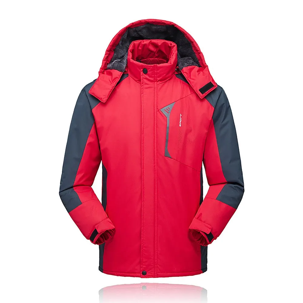 Sidiou Group  Men Jacket Winter Waterproof Coat Outdoor Windproof Fleece Ski Jacket