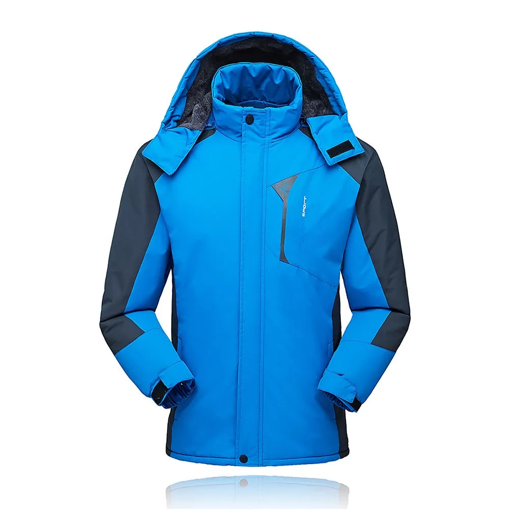 Sidiou Group  Men Jacket Winter Waterproof Coat Outdoor Windproof Fleece Ski Jacket
