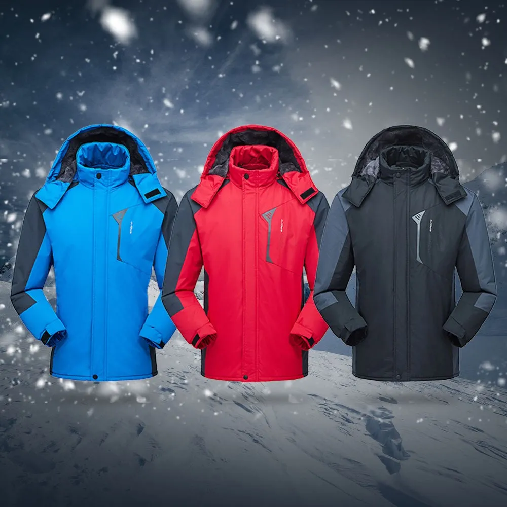 Sidiou Group  Men Jacket Winter Waterproof Coat Outdoor Windproof Fleece Ski Jacket