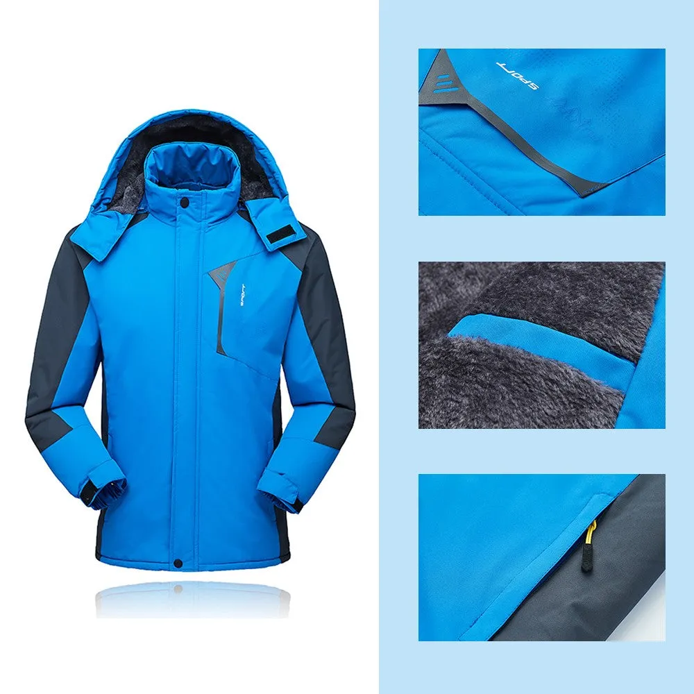 Sidiou Group  Men Jacket Winter Waterproof Coat Outdoor Windproof Fleece Ski Jacket