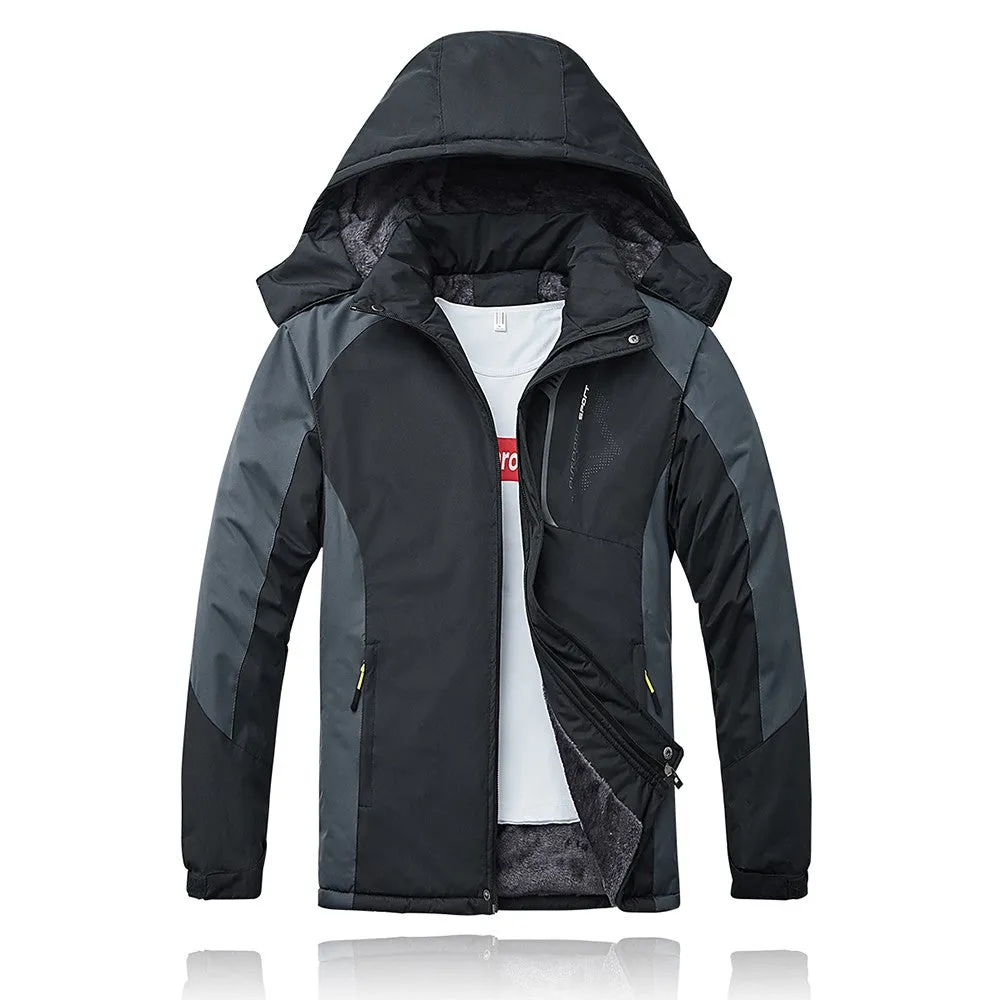 Sidiou Group  Men Jacket Winter Waterproof Coat Outdoor Windproof Fleece Ski Jacket