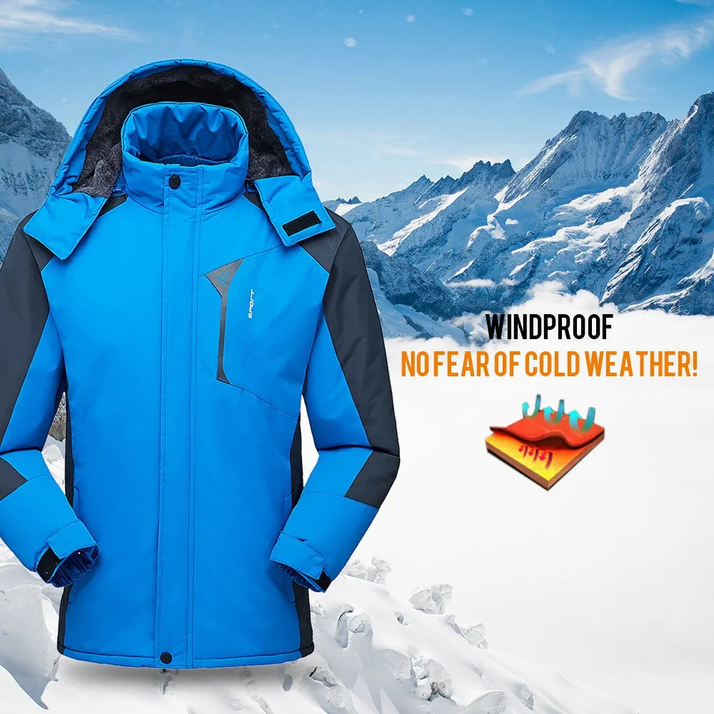Sidiou Group  Men Jacket Winter Waterproof Coat Outdoor Windproof Fleece Ski Jacket