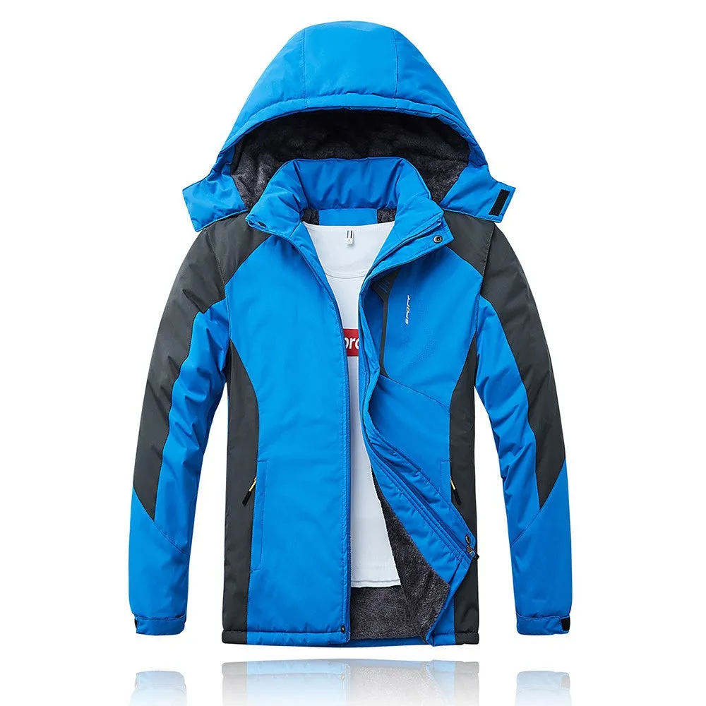 Sidiou Group  Men Jacket Winter Waterproof Coat Outdoor Windproof Fleece Ski Jacket