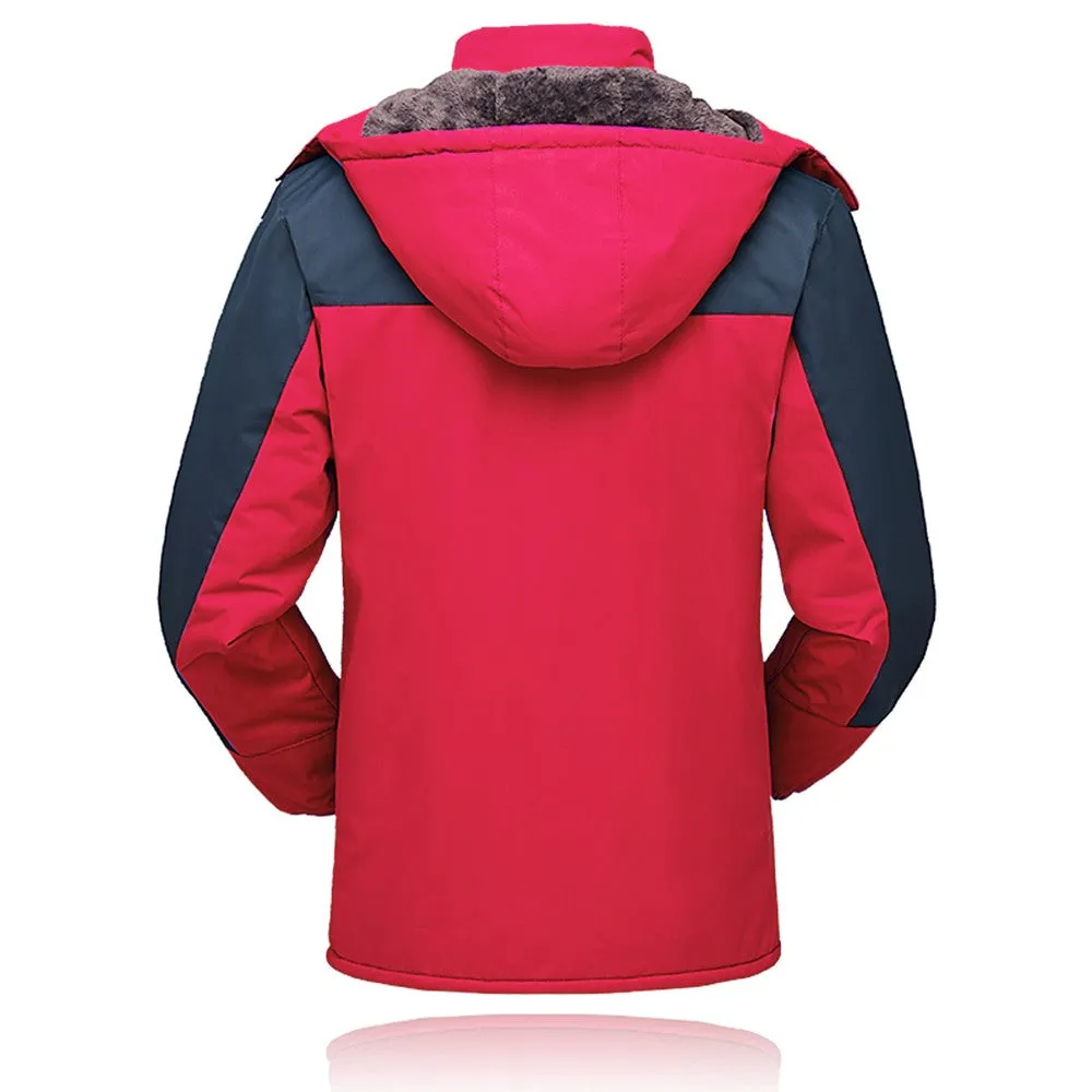 Sidiou Group  Men Jacket Winter Waterproof Coat Outdoor Windproof Fleece Ski Jacket