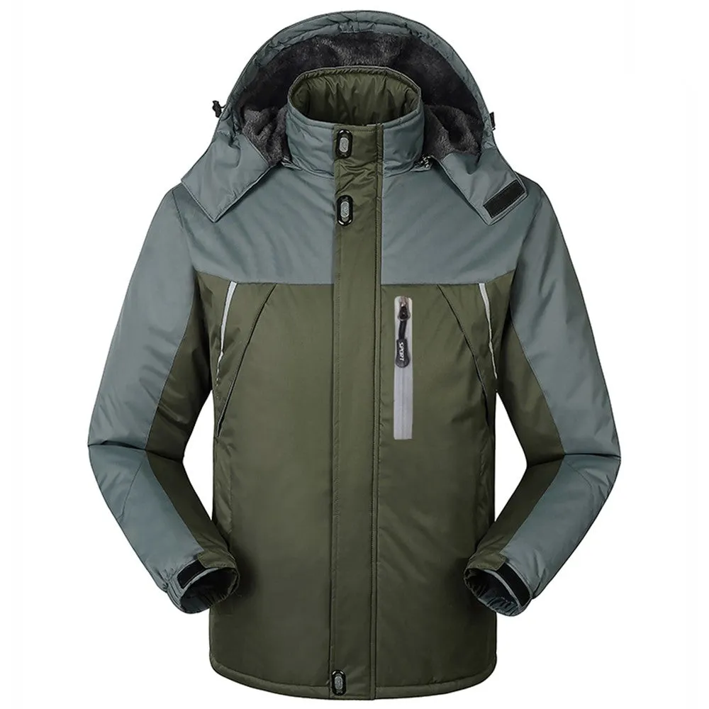 Sidiou Group  Men Jacket Winter Waterproof Coat Outdoor Windproof Fleece Ski Jacket