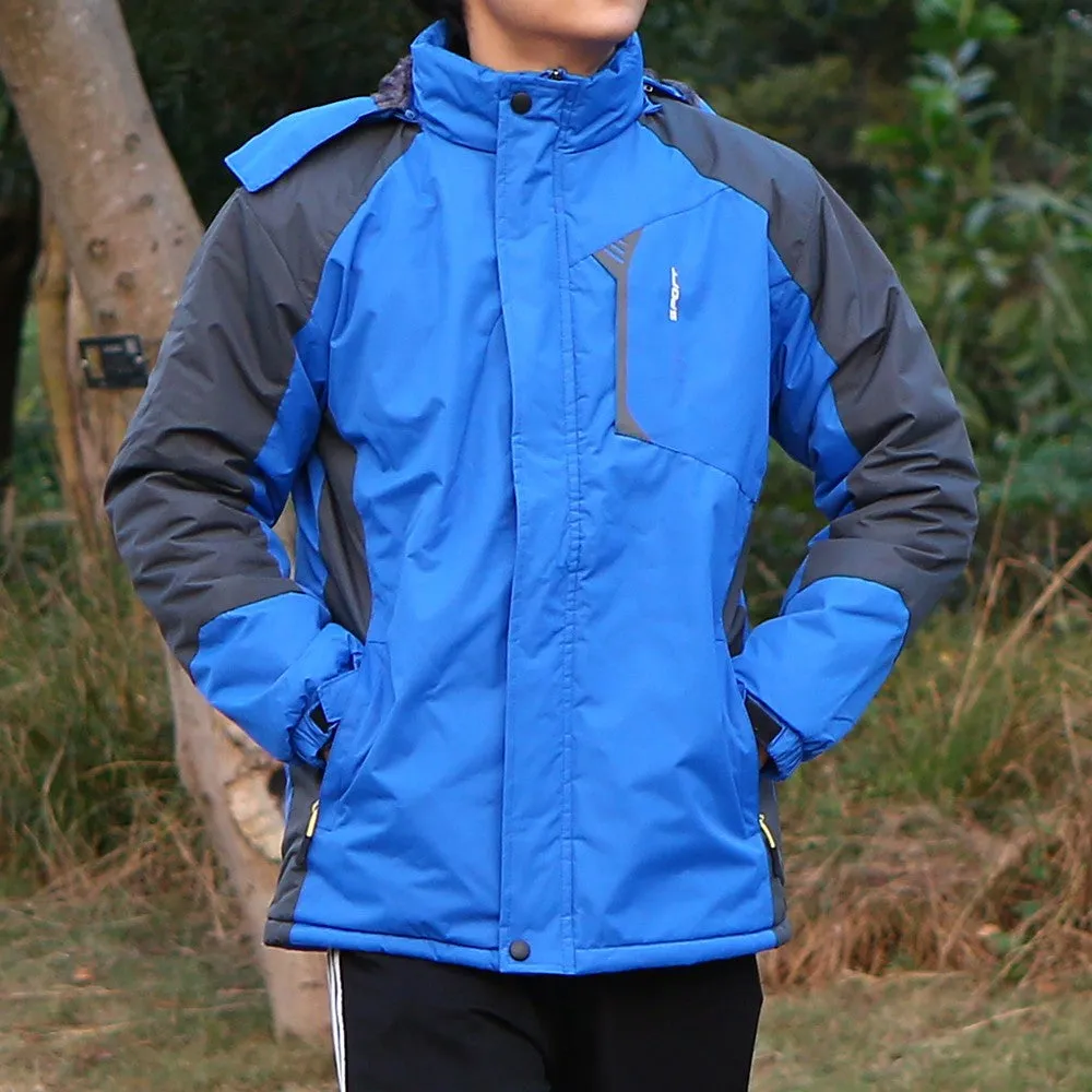 Sidiou Group  Men Jacket Winter Waterproof Coat Outdoor Windproof Fleece Ski Jacket