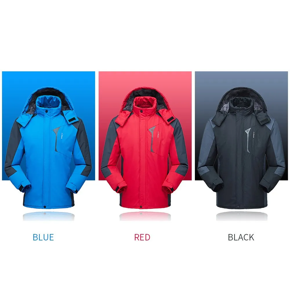 Sidiou Group  Men Jacket Winter Waterproof Coat Outdoor Windproof Fleece Ski Jacket