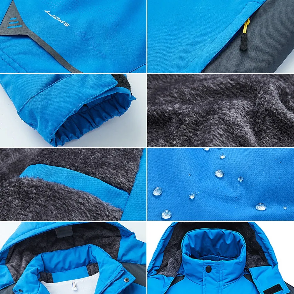 Sidiou Group  Men Jacket Winter Waterproof Coat Outdoor Windproof Fleece Ski Jacket