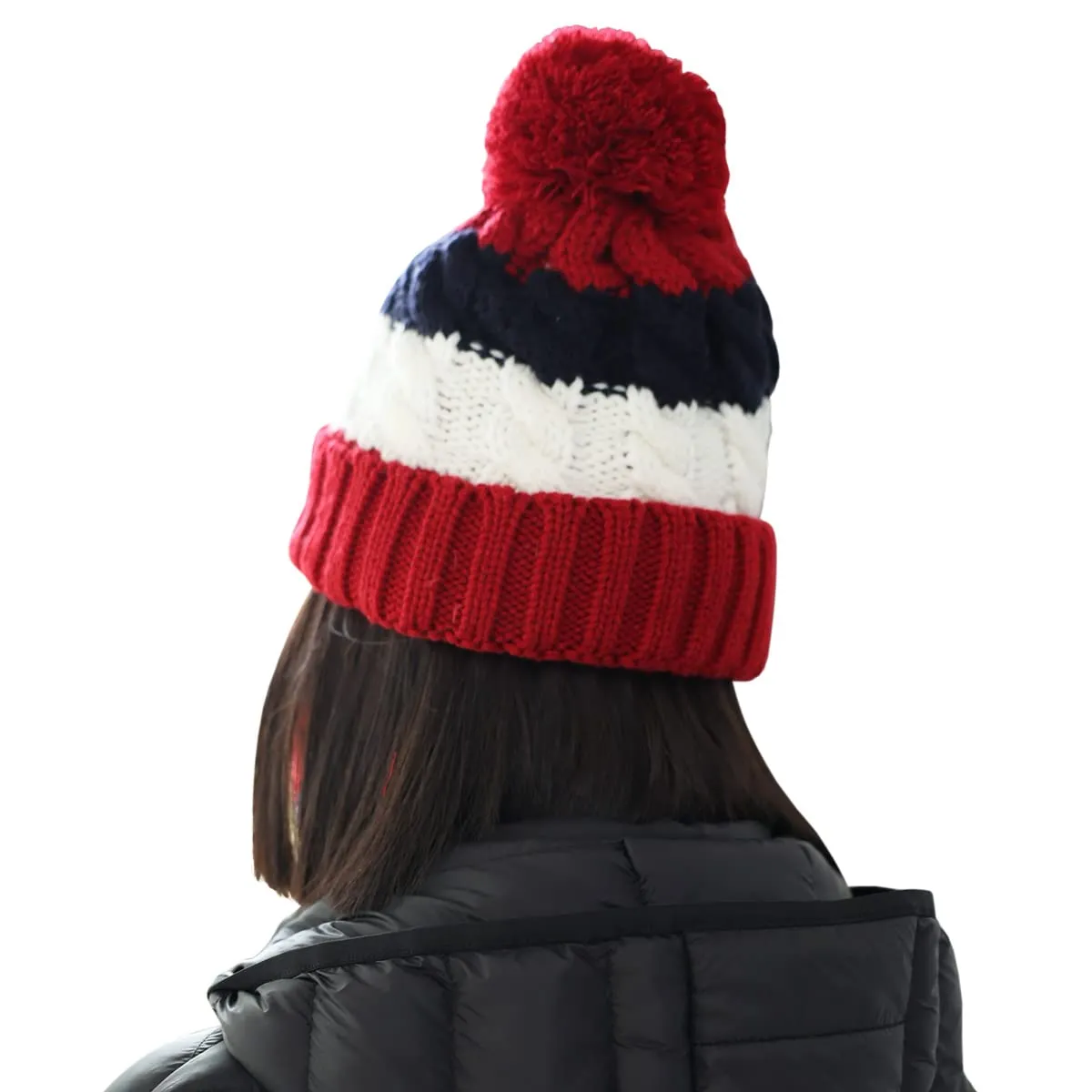 Sidiou Group Wholesale Fashion Warm Thicken Fleece Lining Knitted Pom Pom Beanie Hat And Windproof Scarves For Women Ski Winter Hat Scarf Set