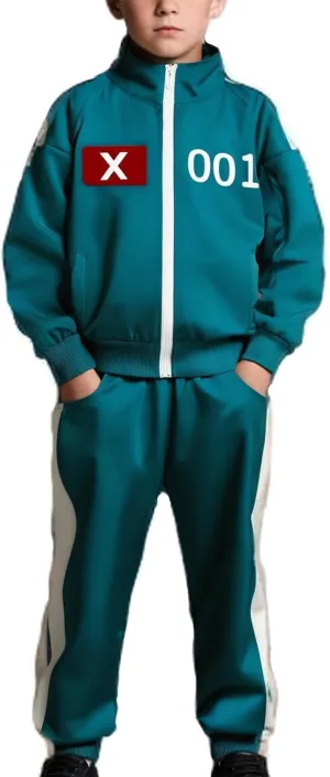 Tracksuit Costume Cosplay 2 Piece Unisex Korean Track Suit Set with Jacket & Joggers