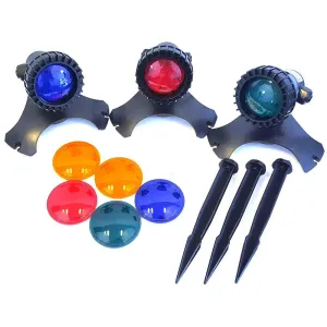 Underwater Pond and Garden LED Lights - Set of Three 3