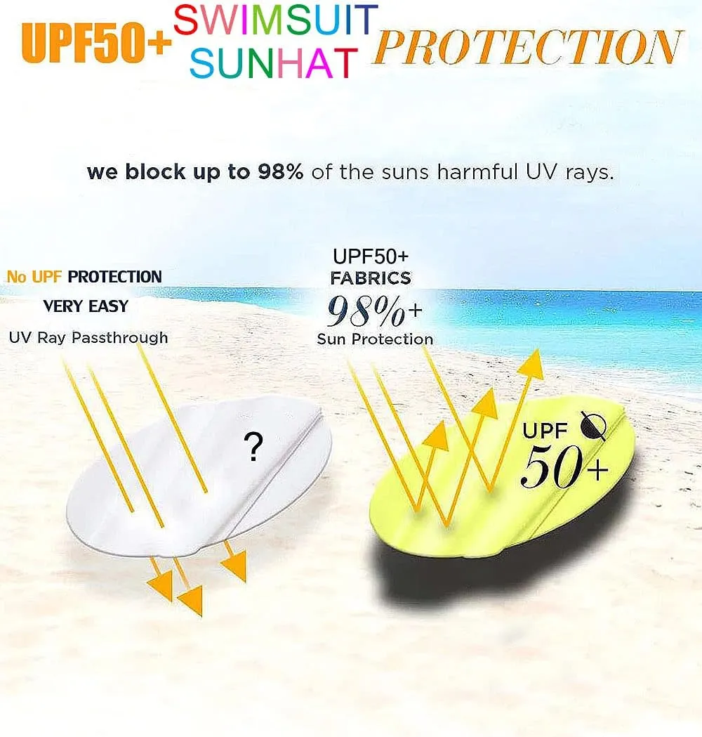 weVSwe Newborn Baby Boy Swimsuit Toddler Rash Guard Long Sleeve UPF 50  Sun Protection Swimwear with Sun Hat Set